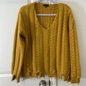boutique frayed sweater